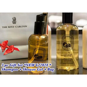 3pc Diptyque Philosykos Shampoo Body Wash Gel Lavant 10oz Gift Bag Ritz Carlton